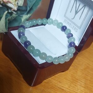 Fluorite 6mm Semi-precious Stone Bead Stetch Bracelet